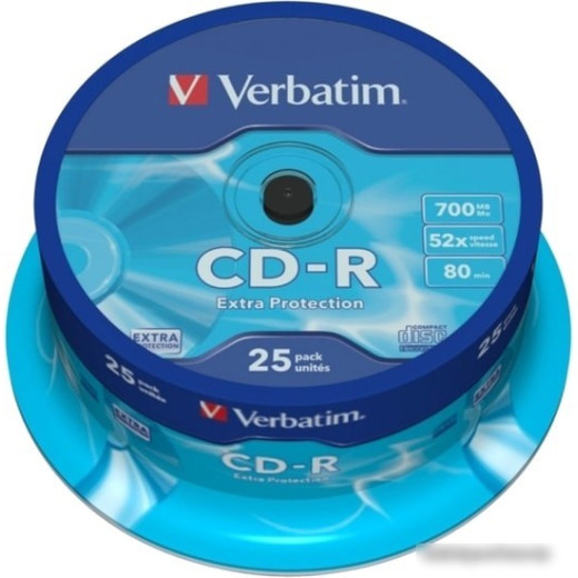 Диск CD-R Verbatim 700Mb 52x Cake Box (25шт) (43432)
