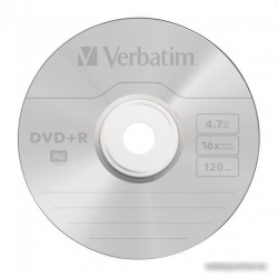 Диск DVD+R Verbatim 4.7Gb 16x Cake Box (50шт) (43550)