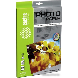 Бумага CACTUS CS-MA4100100, для струйной печати, 100г/м2, 100 листов, 210x297 см