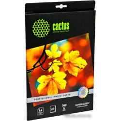 Бумага CACTUS Professional CS-HGA426020, для струйной печати, 260г/м2, 20 листов, 21x29.7 см