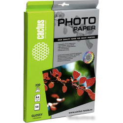Фотобумага Cactus CS-GA423050DS A4/230г/м2/50л./белый глянцевое/глянцевое для струйной печати