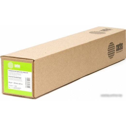 Бумага CACTUS CS-LFP90-610457, для струйной печати, 90г/м2, рулон, 61x4500 см
