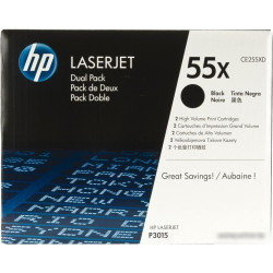 Двойная упаковка картриджей HP CE255XD, черный