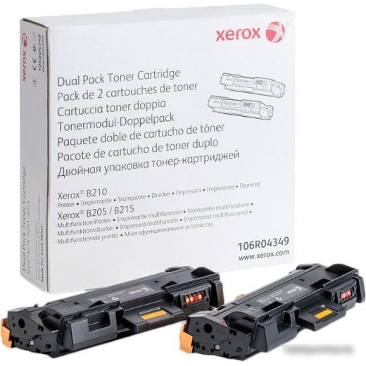 Картридж лазерный Xerox 106R04349 черный x2упак. (6000стр.) для Xerox B205/210/215