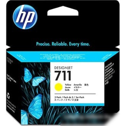 Тройная упаковка картриджей HP 711, желтый