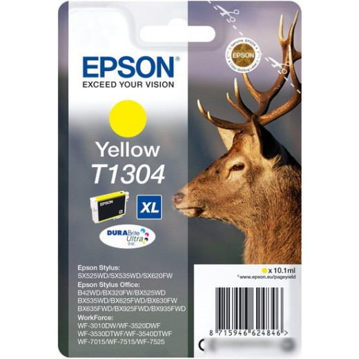 Картридж струйный Epson T1304 C13T13044012 желтый (10.1мл) для Epson B42WD