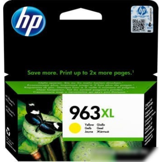 Картридж струйный HP 963 3JA29AE желтый (1600стр.) для HP OfficeJet Pro 901x/902x/HP
