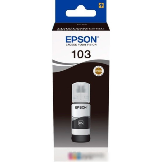 Картридж струйный Epson 103BK C13T00S14A черный (65мл) для Epson L3100/3110/3150