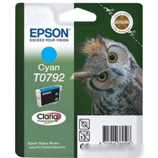 Картридж струйный Epson T0792 C13T07924010 голубой (11.1мл) для Epson P50/PX660