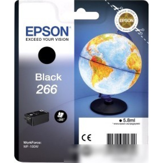 Картридж струйный Epson T266 C13T26614010 черный (5.8мл) для Epson WF-100W