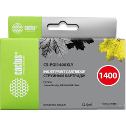 Картридж совм. Cactus PGI1400XLY желтый для Canon MB2050/MB2350/MB2040/MB2340 (12мл)