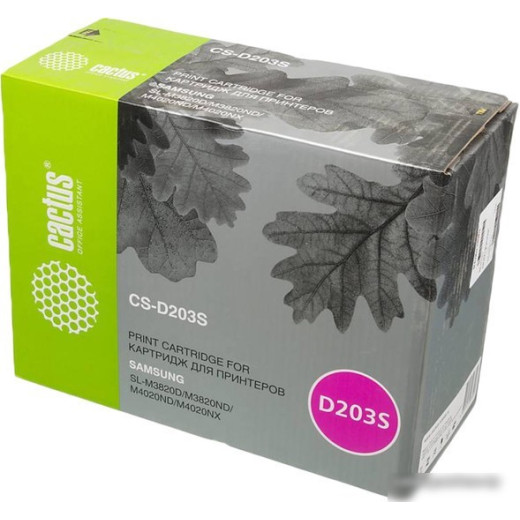 Тонер Картридж Cactus CS-D203S черный для Samsung SL-M3820D/M3820ND/M4020ND/M4020NX (3000стр.)