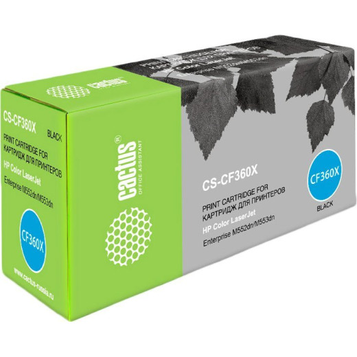 Картридж лазерный Cactus CS-CF360X black ((12500стр.) для HP CLJ M552dn/M553dn/M553N/M553x) (CS-CF360X)
