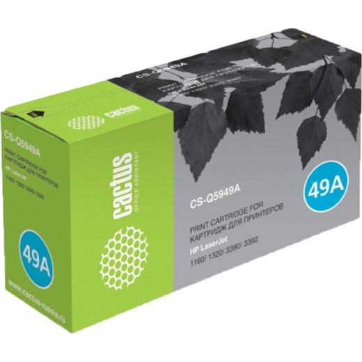 Картридж лазерный Cactus CS-Q5949AS black ((2500стр.) для HP LJ 1160/1320/3390/3392) (CS-Q5949AS)