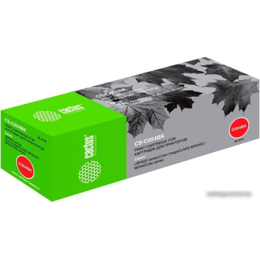 Картридж лазерный Cactus CS-C054BK black ((1500стр.) для Canon LBP 621Cw/ 623Cdw/641Cw/643Cdw) (CS-C054BK)