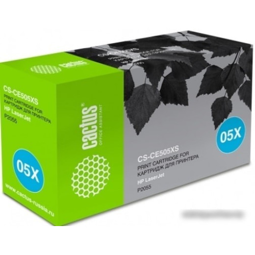 Картридж лазерный Cactus CS-CE505XS black ((6500стр.) для HP LaserJet P2050 P2055, P2055DN LaserJet P2055) (CS-CE505XS)