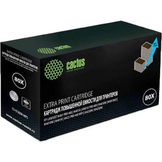 Картридж лазерный Cactus CS-CF280X-MPS black ((13000стр.) для HP LJ Pro 400/M401/M425) (CS-CF280X-MPS)