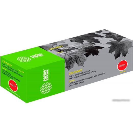 Картридж лазерный Cactus CS-C054Y yellow ((1200стр.) для Canon LBP 621Cw/ 623Cdw/641Cw/643Cdw) (CS-C054Y)