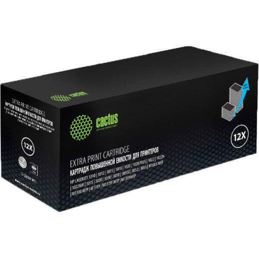 Картридж лазерный Cactus CS-Q2612X-MPS black ((3000стр.) для принтеров HP 1010/1012/1015/1018/1020) (CS-Q2612X-MPS)