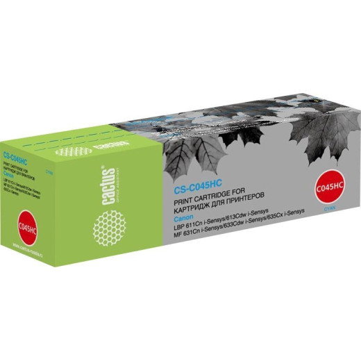 Картридж лазерный Cactus CS-C045HC blue ((2200стр.) для Canon LBP 611Cn/613Cdw/631Cn/633Cdw/635Cx) (CS-C045HC)