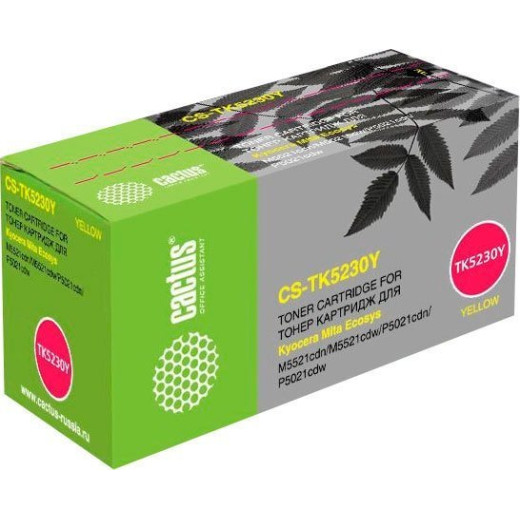 Картридж лазерный Cactus CS-TK5230Y yellow ((2600стр.) для Kyocera Ecosys M5521cdn/M5521cdw/P5021cdn/P5021cdw) (CS-TK5230Y)