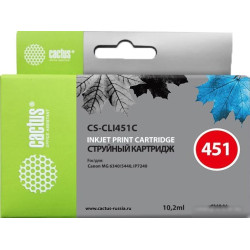 Картридж совм. Cactus CLI451C голубой для Canon MG6340/5440/IP7240 (10.2мл)