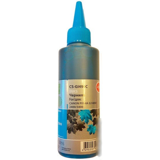 Чернила Cactus CS-GI490C blue100мл (для Canon Pixma G1400/G2400/G3400) (CS-GI490C)