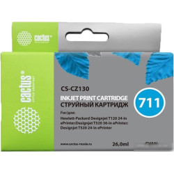 Картридж струйный Cactus CS-CZ130 №711 blue ((26мл) для HP DJ T120/T520) (CS-CZ130)