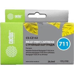 Картридж струйный Cactus CS-CZ132 №711 yellow ((26мл) для HP DJ T120/T520) (CS-CZ132)