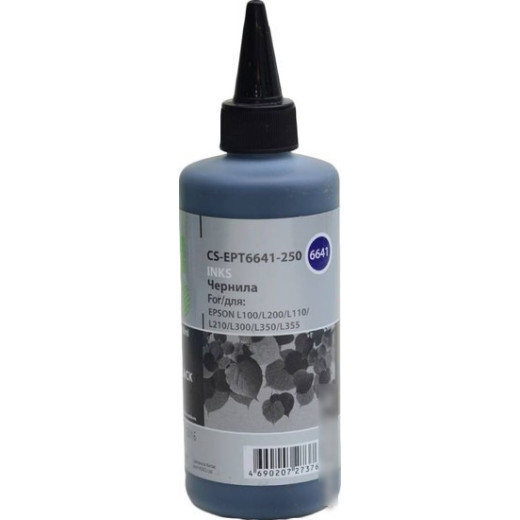 Чернила совм. Cactus EPT6641-250 черный для Epson L100/L110/L120/L132/L200/L210/L222/L300/L312/L35 (250мл)