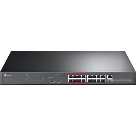 Коммутатор TP-Link TL-SL1218MP 16x100Mb 2G 16PoE+ 192W неуправляемый