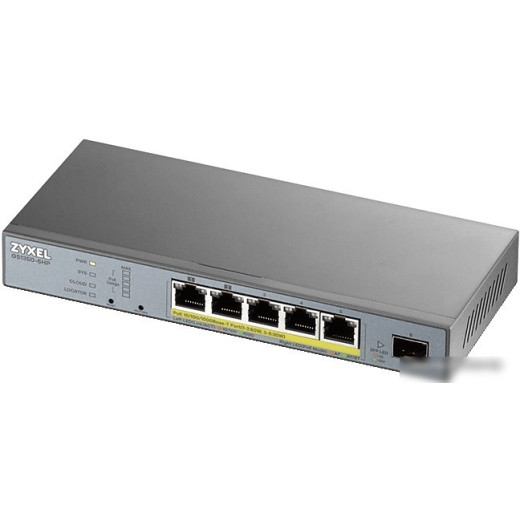 Коммутатор Zyxel GS1350-6HP-EU0101F 5G 1SFP 5PoE+ 60W управляемый