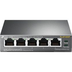 Коммутатор TP-Link TL-SF1005P 5x100Mb 4PoE 58W неуправляемый