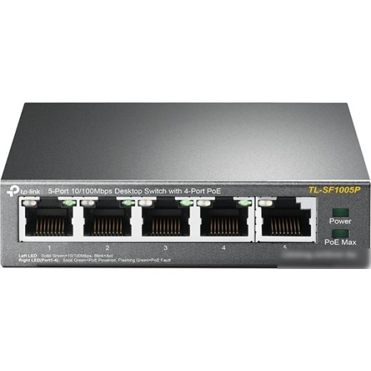 Коммутатор TP-Link TL-SF1005P 5x100Mb 4PoE 58W неуправляемый