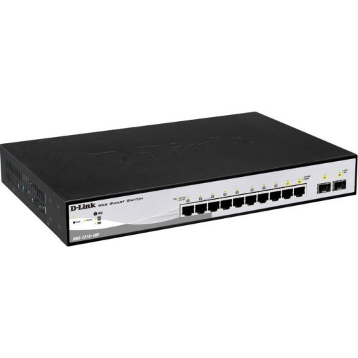 Коммутатор D-Link DGS-1210-10P/ME/A1A 8G 2SFP 8PoE управляемый