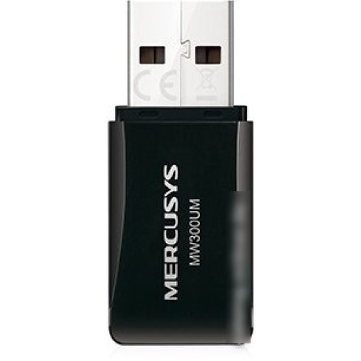 Сетевой адаптер WiFi Mercusys MW300UM N300 USB 2.0