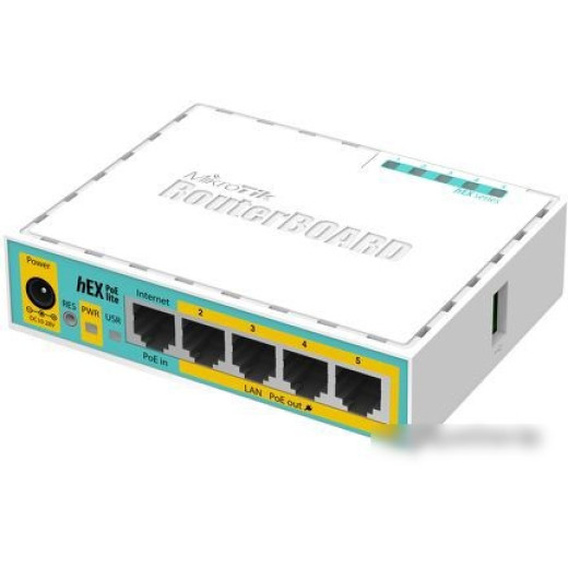 Роутер MikroTik hEX PoE lite (RB750UPR2) 10/100BASE-TX белый