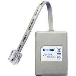 Сплиттер D-Link DSL-30CF/RS ADSL Annex A 1xRJ11 вход и 2xRJ-11 выход с 12cm телеф кабелем
