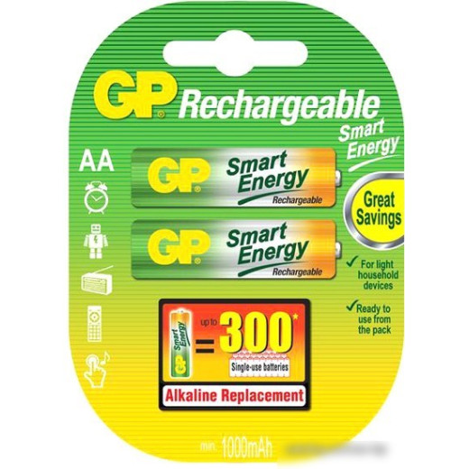 Аккумулятор GP Smart Energy 100AAHCSV AA NiMH 1000mAh (2шт)