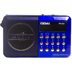 Радиоприемник портативный Сигнал РП-222 черный/синий USB microSD