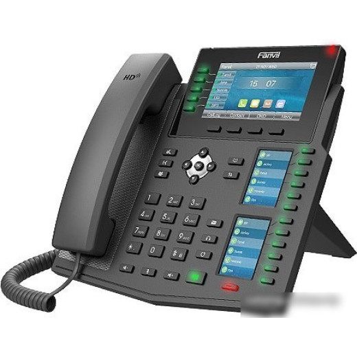 X6U   IP Fanvil IP телефон 20 линий, цветной экран 4.3 + два доп. цветных экрана 2.4, HD, Opus, 10/100/1000 Мбит/с, USB, Bluetooth, PoE