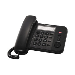 Телефон проводной Panasonic KX-TS2352RUB, повторный набор, индикатор вызова, черный