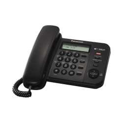 Телефон проводной Panasonic KX-TS2356RUB, ЖК дисплей, АОН, 50 номеров, черный