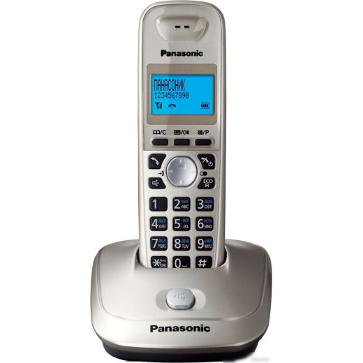 Беспроводной телефон PANASONIC KX-TG2511RUN, платиновый и черный