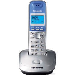 Беспроводной телефон PANASONIC KX-TG2511RUS, серебристый и голубой