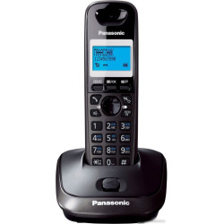 Беспроводной телефон PANASONIC KX-TG2511RUT, темно-серый металлик и черный