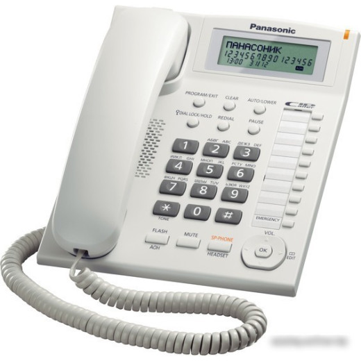 Проводной телефон PANASONIC KX-TS2388RUW, белый