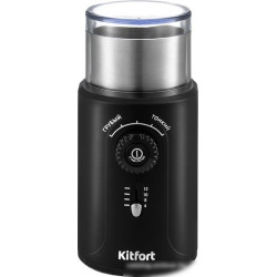 Кофемолка Kitfort KT-747 200Вт сист.помол.:ротац.нож вместим.:70гр черный/серебристый
